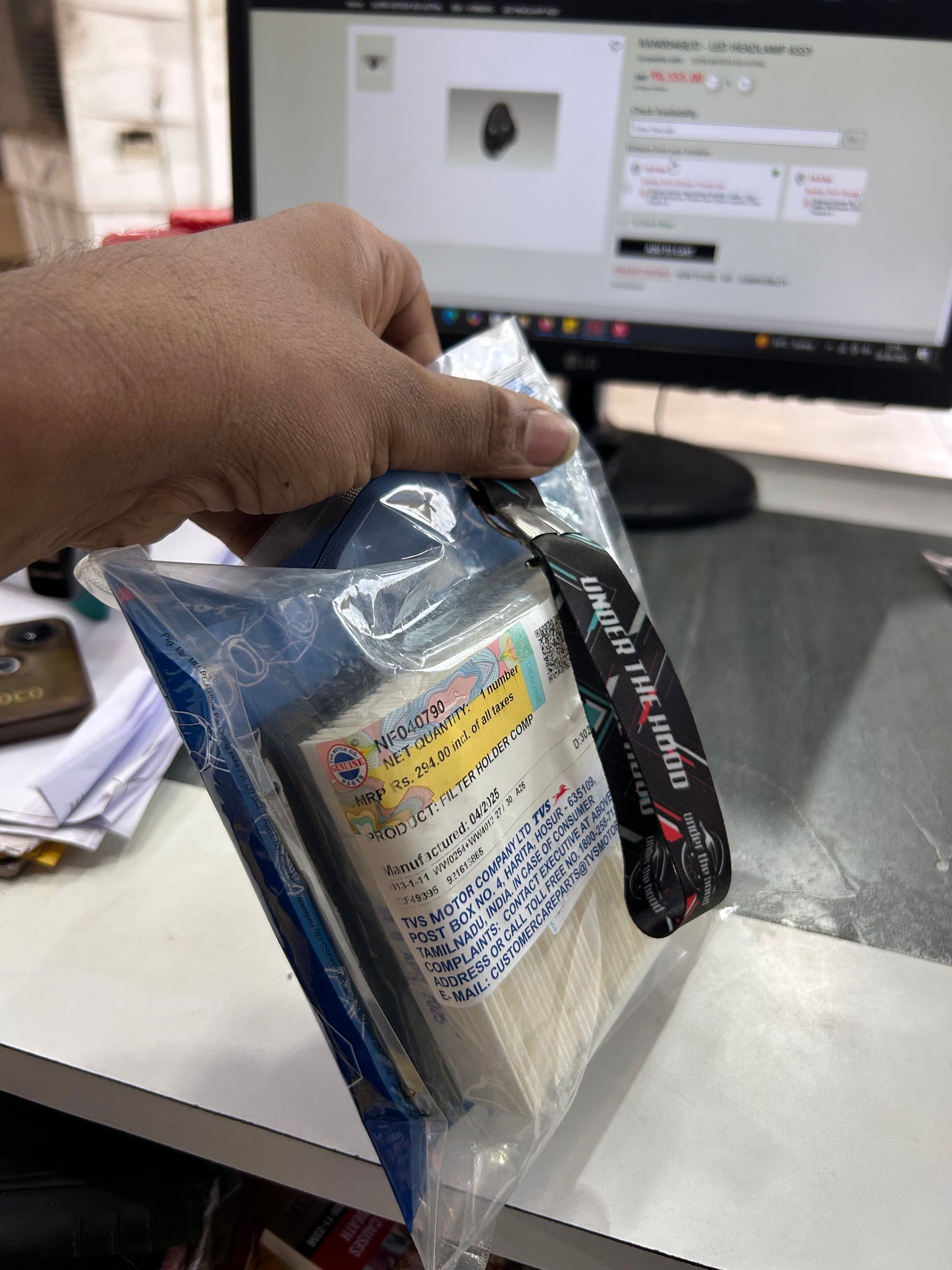 TVS Ronin 225 Air Filter (Filter Holder Comp) – Genuine OEM Part NF040790