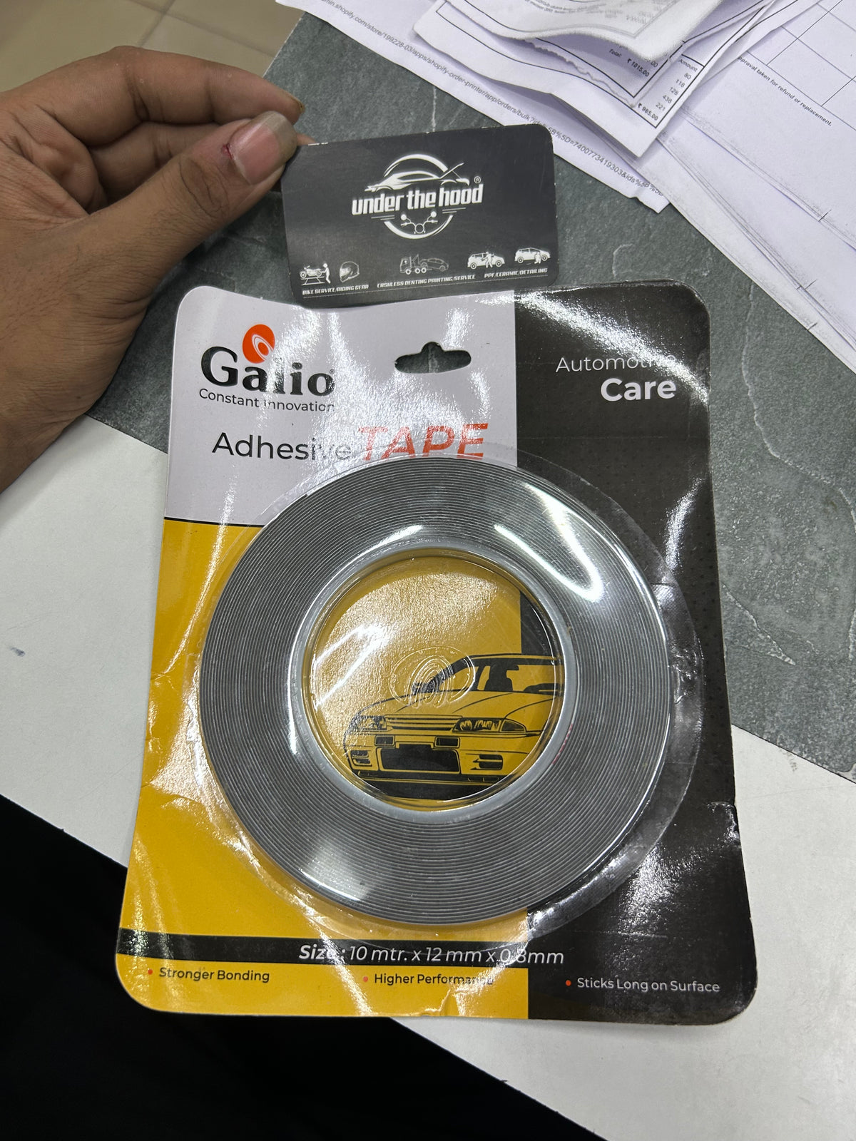 Galio Double Sided Automotive Foam Tape GAT-006 – 12mm x 0.8mm x 10m | Car Visor, Emblem, Trim & Moulding Tape