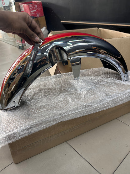 Royal Enfield Front Mudguard with Sticker GT Red & Chrome RAG00120/A for Classic 350 Reborn