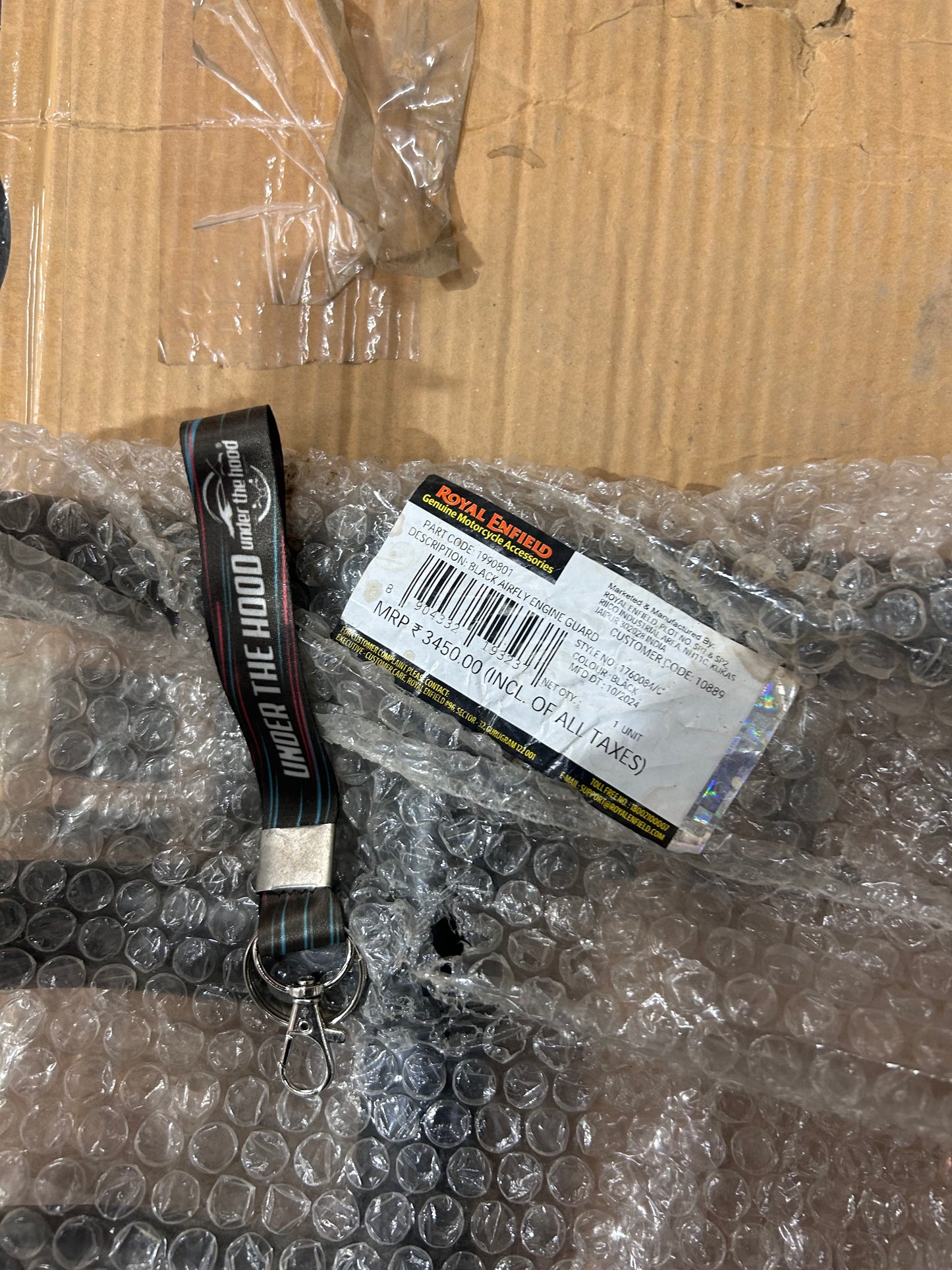 1990801 Royal Enfield Black Air Fly Engine Guard for Thunderbird 350/500 & Thunderbird X 350/500 | Genuine GMA OEM