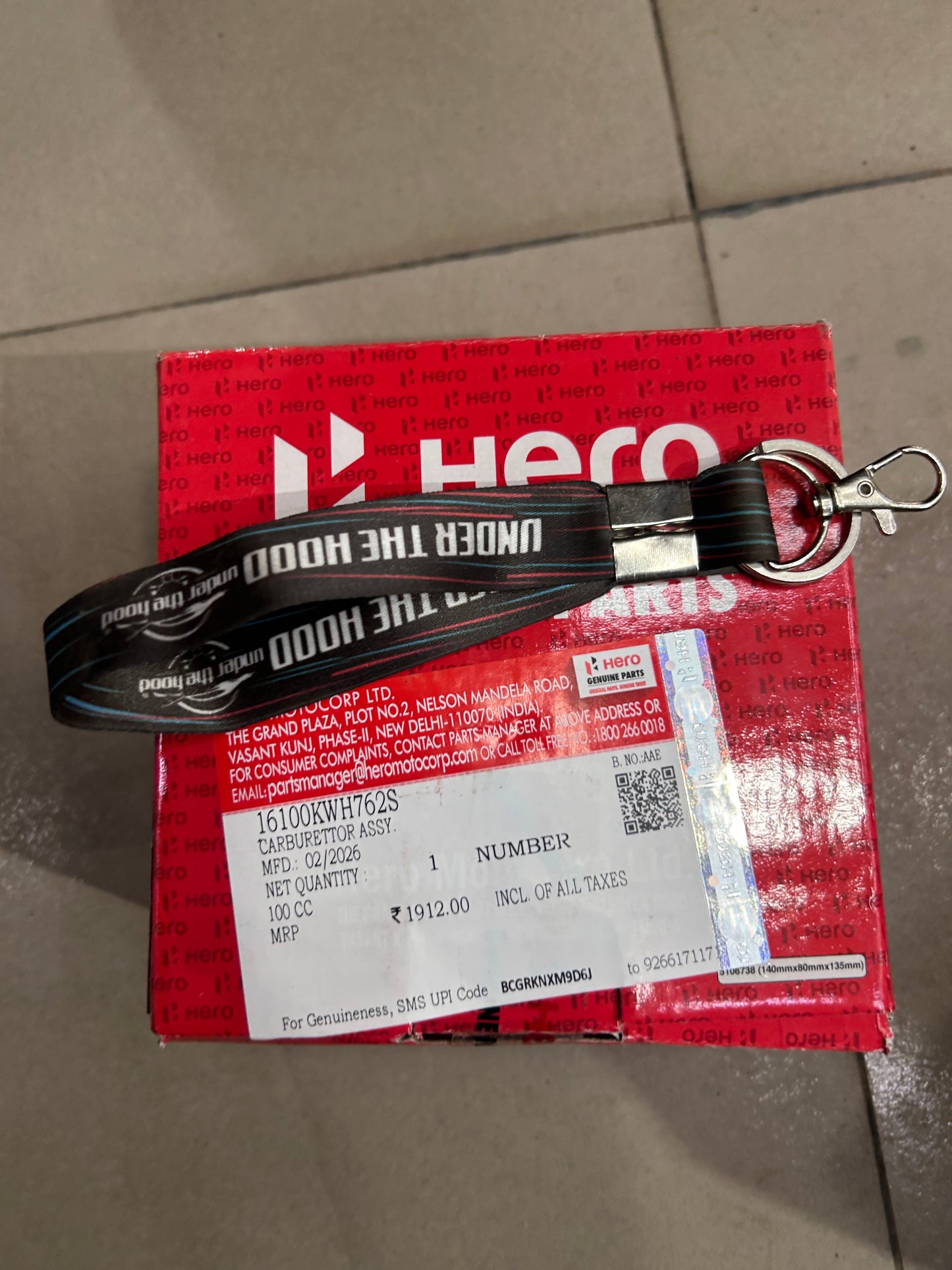 Hero Genuine Carburettor Assembly (Carburetor Assy) for Splendor+ / Passion Plus | Part No 16100KCC942S New Part Number 16100KWH762S