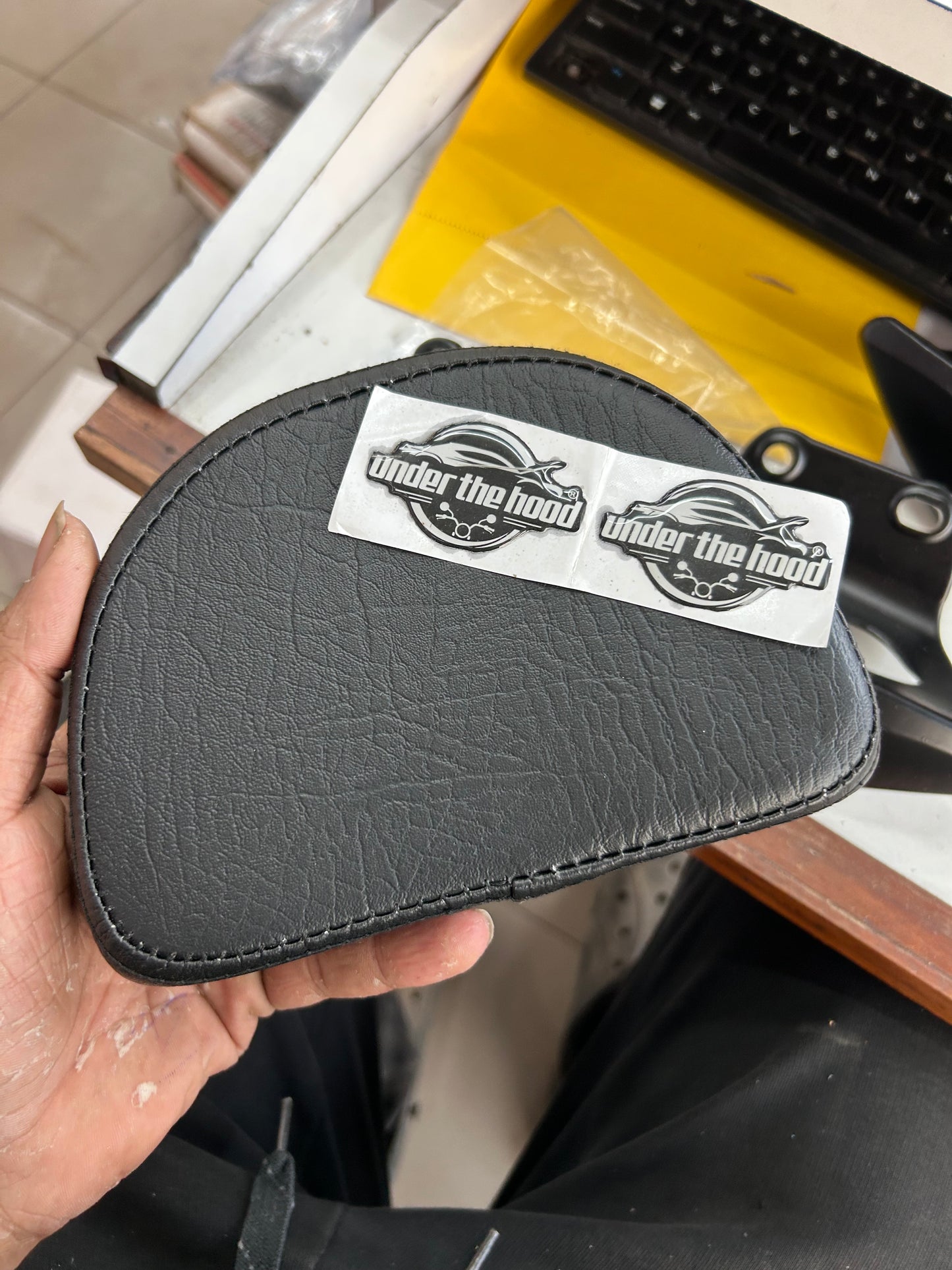 Hunter 350 Backrest with Black Cushion for Hunter 350 Bike Heavy Pillion Back Aluminium Support(Black Pack of 1)