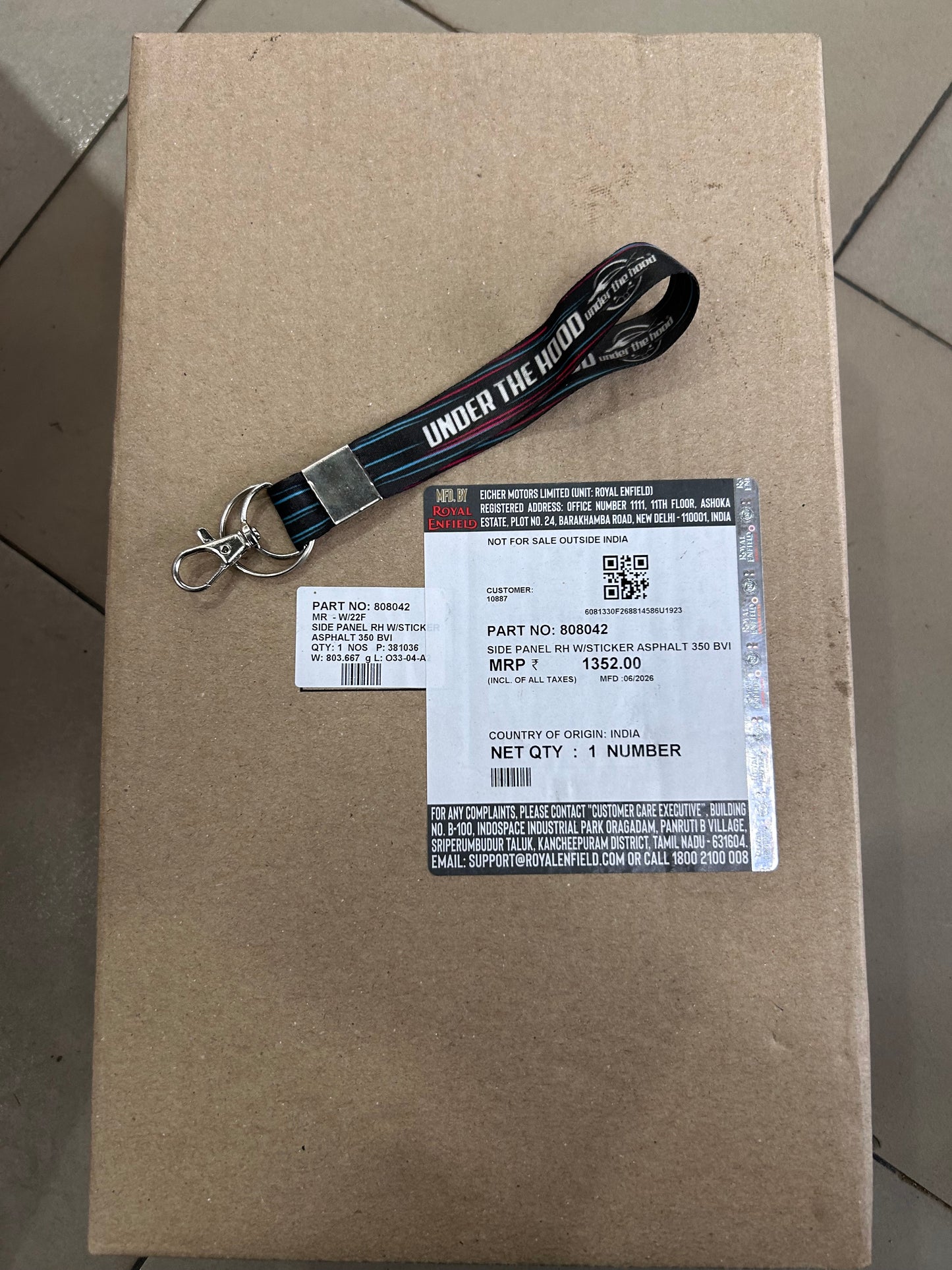 Royal Enfield Thunderbird 350 Asphalt RH Side Panel with Sticker 808042