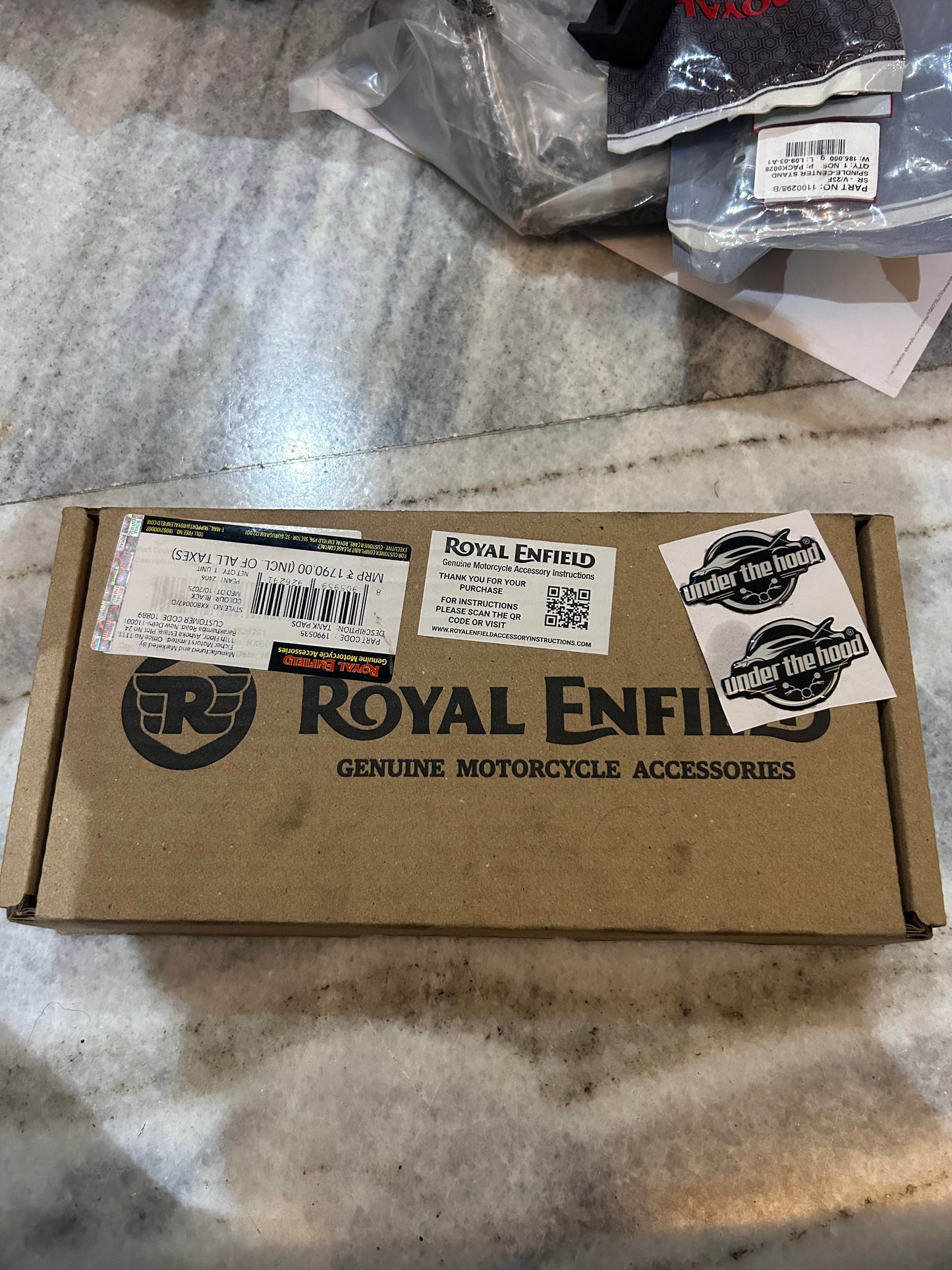 Royal Enfield 1990535 Black Tank Pads — OEM Knee Grip Pads for Interceptor 650 & Bear 650
