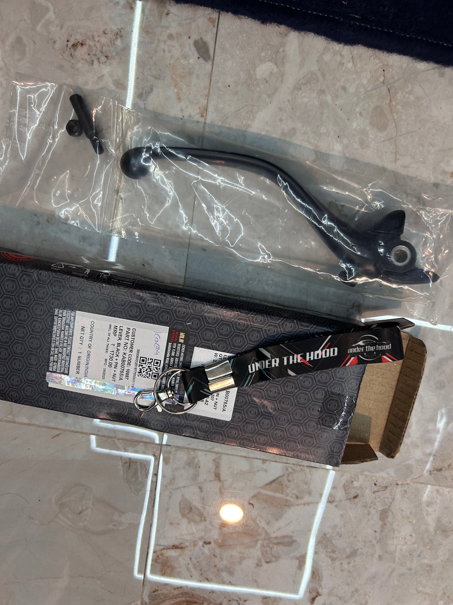 Royal Enfield KAB00765/A – Adjustable Front Brake Lever (Black) with Pin & Nut | Classic 350 Reborn / New Bullet 350 J-Series (OEM)