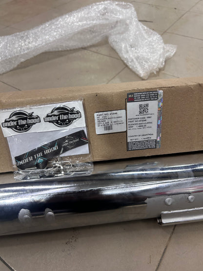 Genuine Royal Enfield Silencer Assembly – Classic 350 UCE (BS3/BS4) – Part No. 472046
