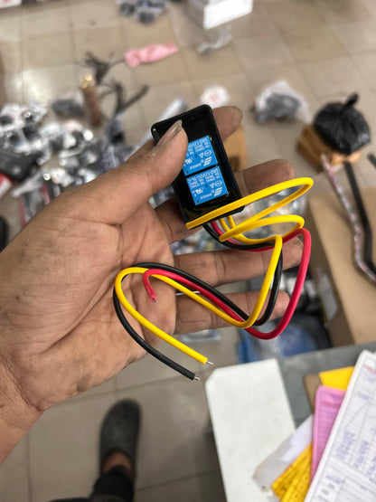 HJG 4-Wire Universal Hazard Flasher Relay (22 Flash Patterns) with Minda On-Off Switch – For Motorcycles & Scooters