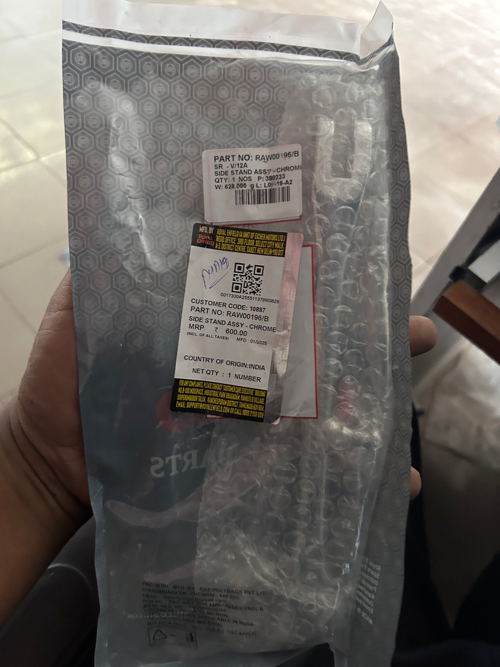 Royal Enfield Side Stand Assembly – Chrome RAW00196/B – Genuine