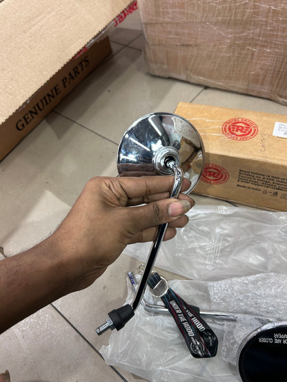 Rear View Mirror Set (LH+RH, Chrome) for Royal Enfield Electra 4S (Carb/Old Type) – 597372 (Mirror Set Electra 2004)