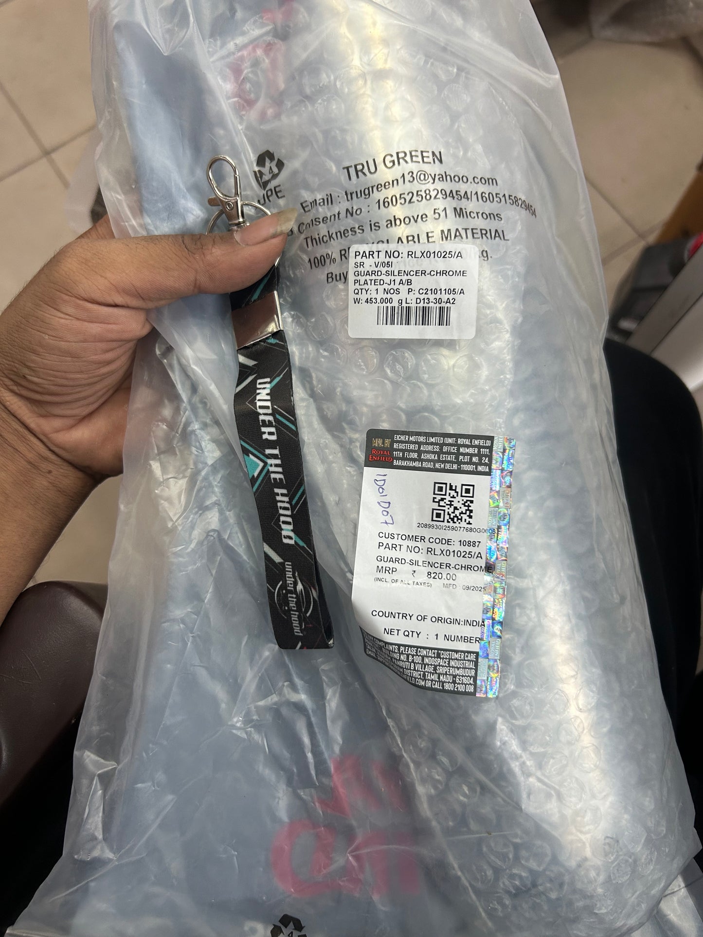 Royal Enfield RLX01025/A – Silencer (Muffler) Guard, Chrome Plated – J-Series for Classic 350 Reborn (J-Platform) & Meteor 350 – Genuine OEM