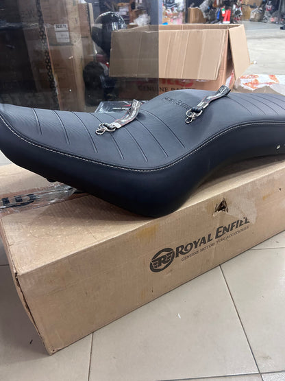 Royal Enfield Black Low Ride Dual Seat KXA00053 — OEM Lowered Seat for Bullet 350