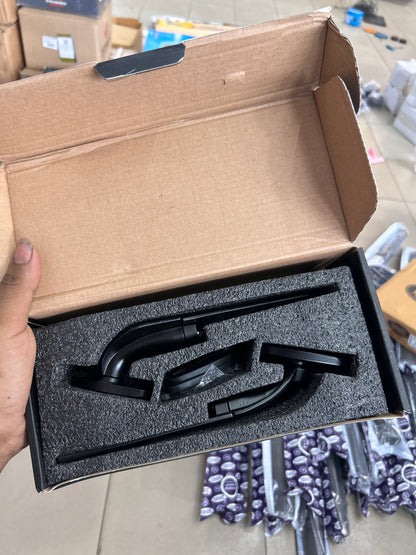 Universal Wing Mirror Set for Faired Bikes – Compatible with Yamaha R15, Pulsar RS200, Pulsar 220 | Matte Black | Aerodynamic Styling (1 Set – Left + Right)