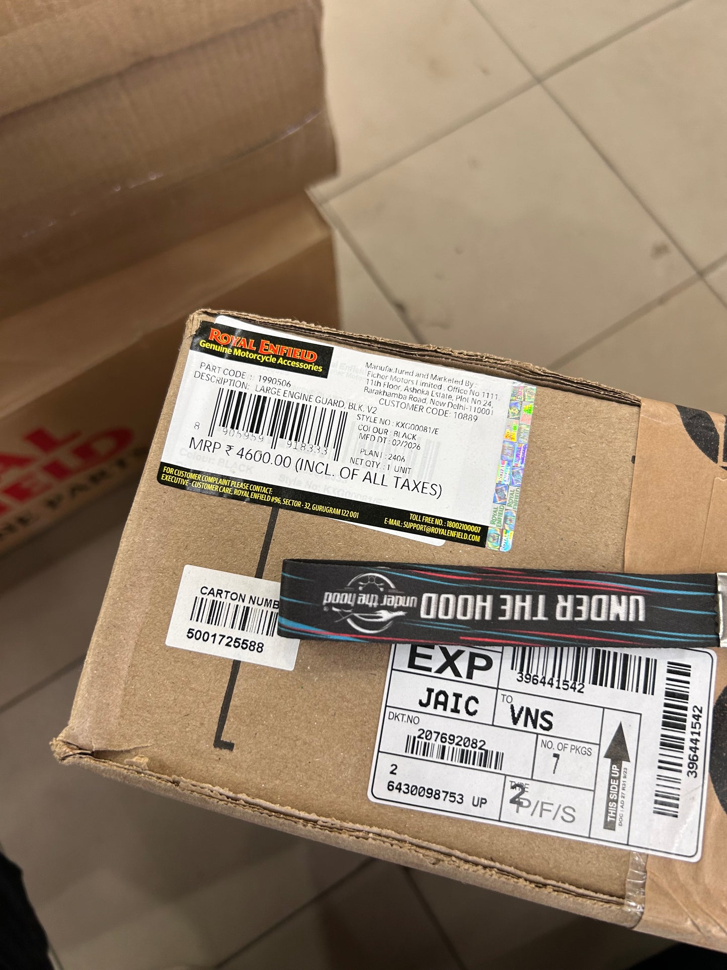 Black Large Engine Guards (Stainless Steel Crash Guard) for Interceptor 650 / Continental GT 650 / Bear 650 – Royal Enfield Genuine Accessories 1990506 (25mm Tube, Dual-Coated)