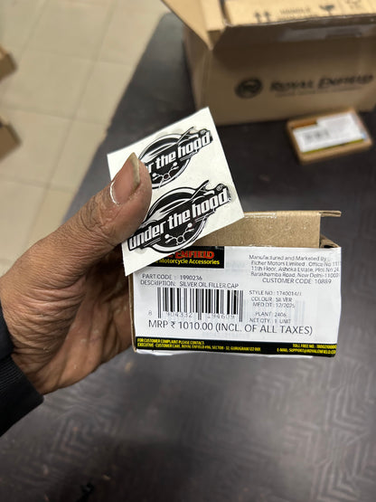 Royal Enfield 1990236 Silver Oil Filler Cap – Machined Billet – 650 Twins, Himalayan / Scram 411, J-Series 350 & 450 Series (GMA Accessory)