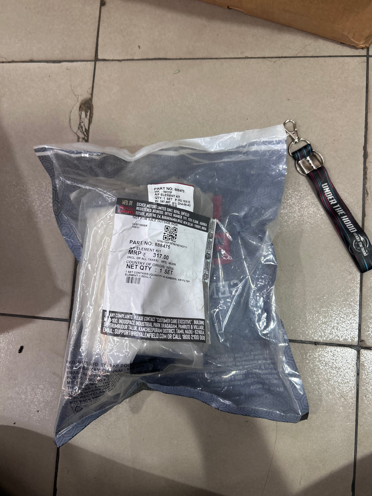 Royal Enfield Himalayan 411 / Scram 411 Air Filter Element Kit with Rubber Seal 888475