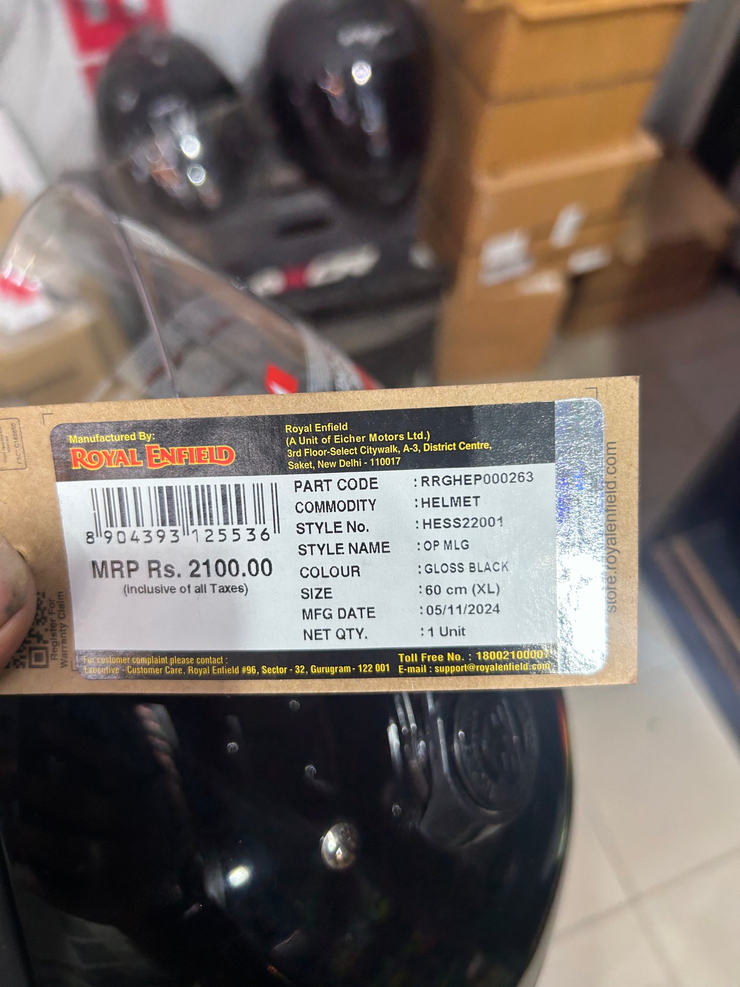 Royal Enfield Jet 1901 Open Face Helmet – Gloss Black – L & XL Sizes (HESS22001 / OP MLG)