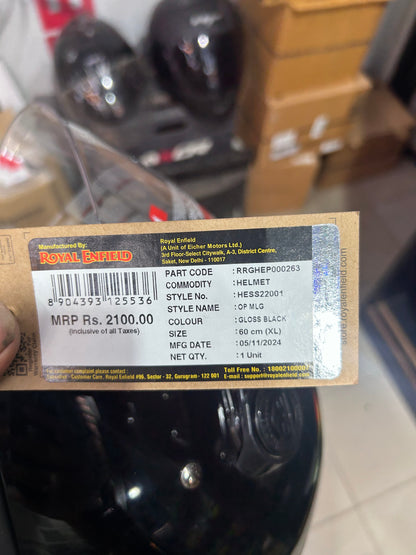 Royal Enfield Jet 1901 Open Face Helmet – Gloss Black – L & XL Sizes (HESS22001 / OP MLG)