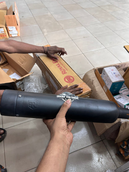 Royal Enfield 1990725 Black Straightcut Silencer-IN — Classic 350 UCE OEM-Style Silencer