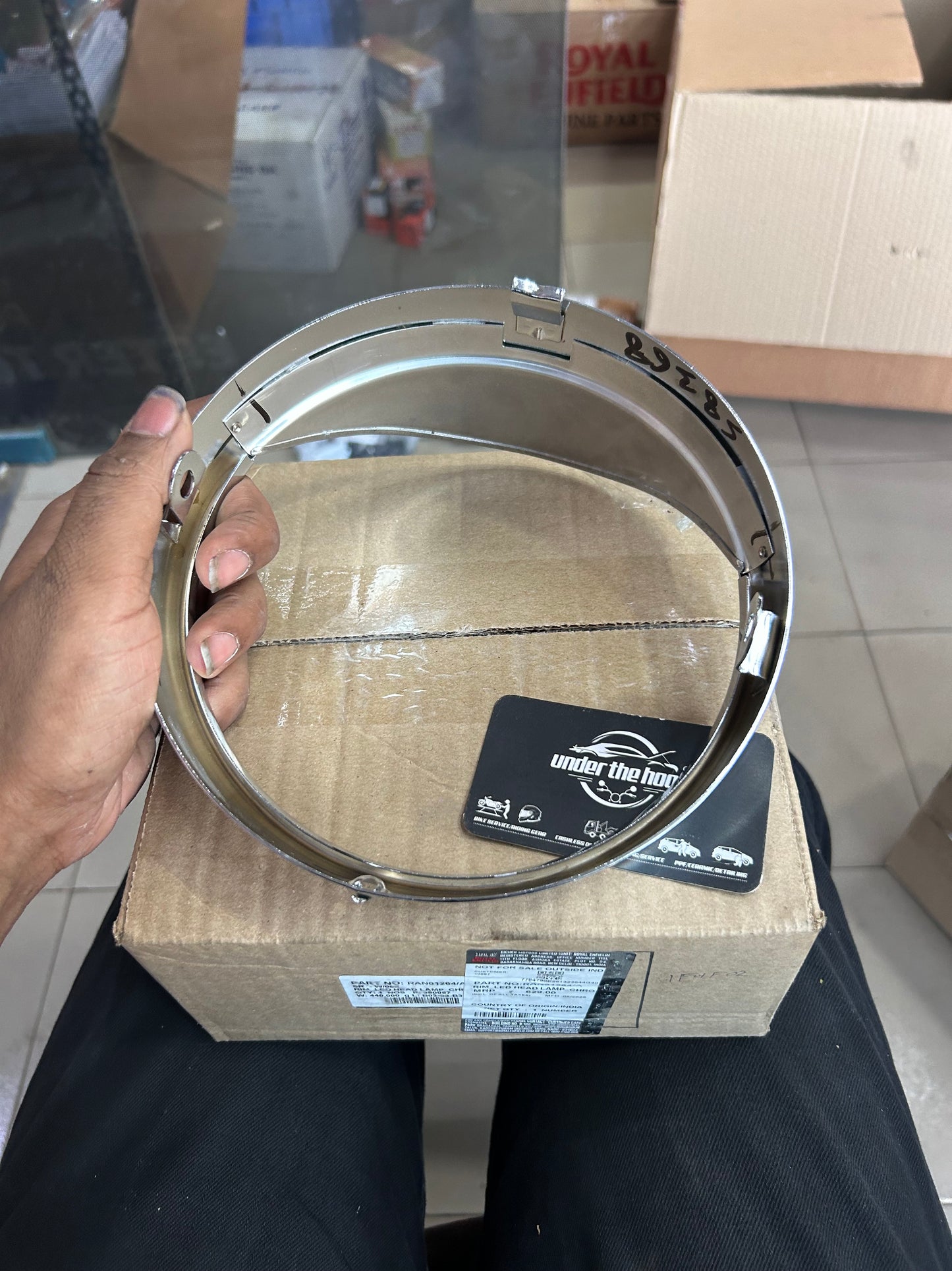 Royal Enfield LED Headlamp Chrome Rim RAN01264/A for Classic 350 Reborn