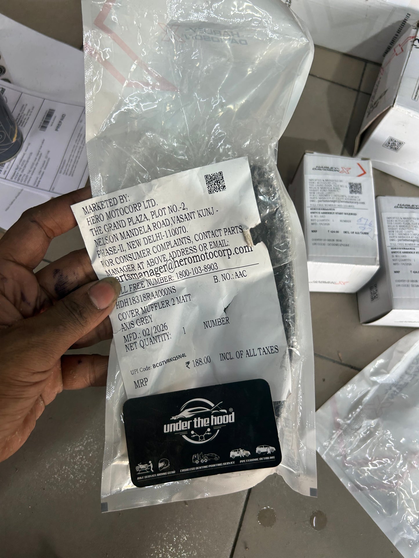 Harley-Davidson X440 / X440 OBDII / X440T Muffler Cover 2 Matt Axis Grey OEM | HDH18318-RAA-000N