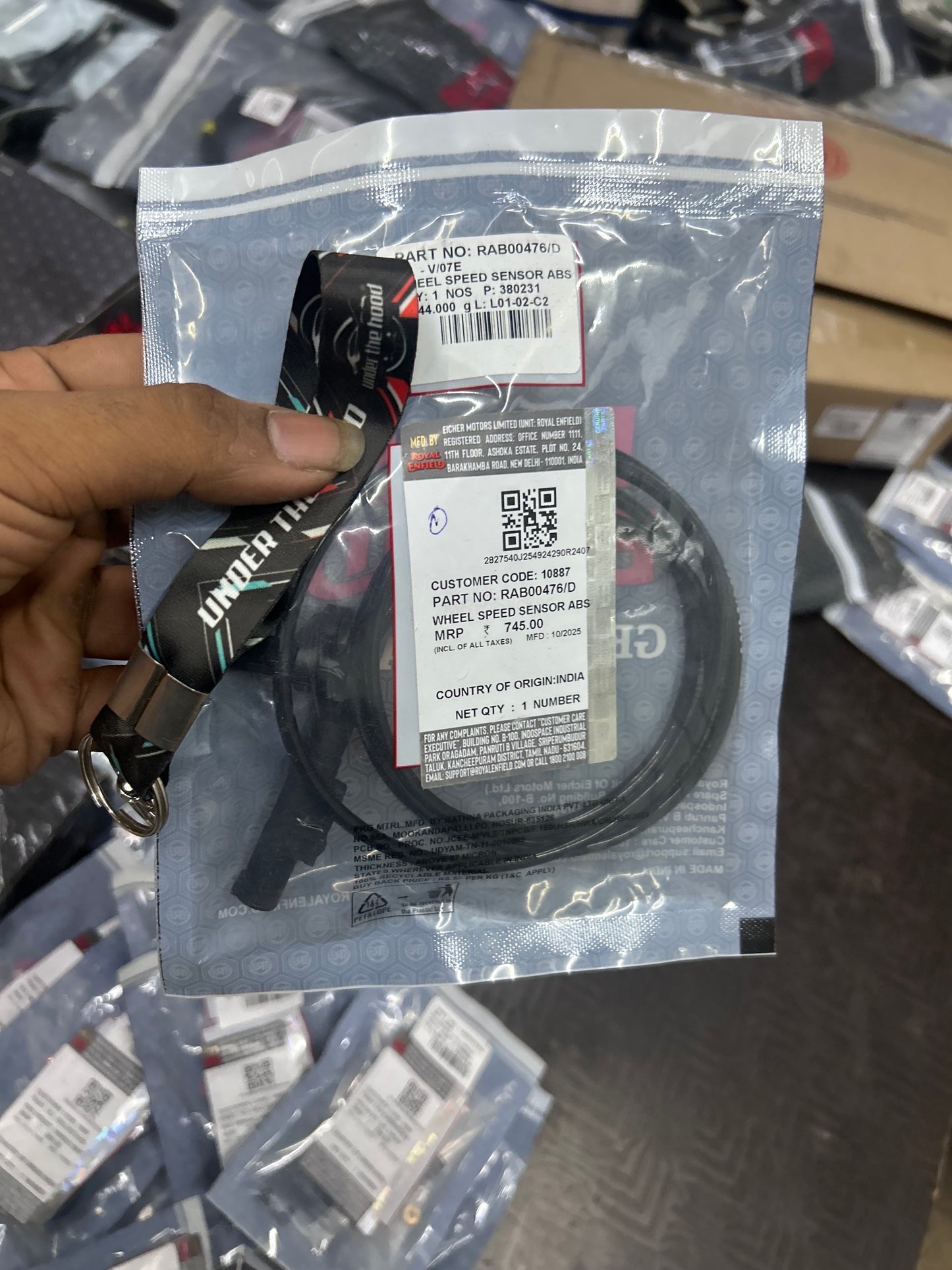 Royal Enfield ABS Wheel Speed Sensor — Himalayan 450 (Sherpa 450, BS6.2/E5) — RAB00476/D (Genuine OE)