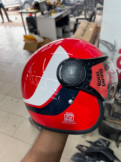 Royal Enfield Jet 1901 Open Face Helmet (Dual Wing, Red, XL – 62cm) – ISI & DOT Certified