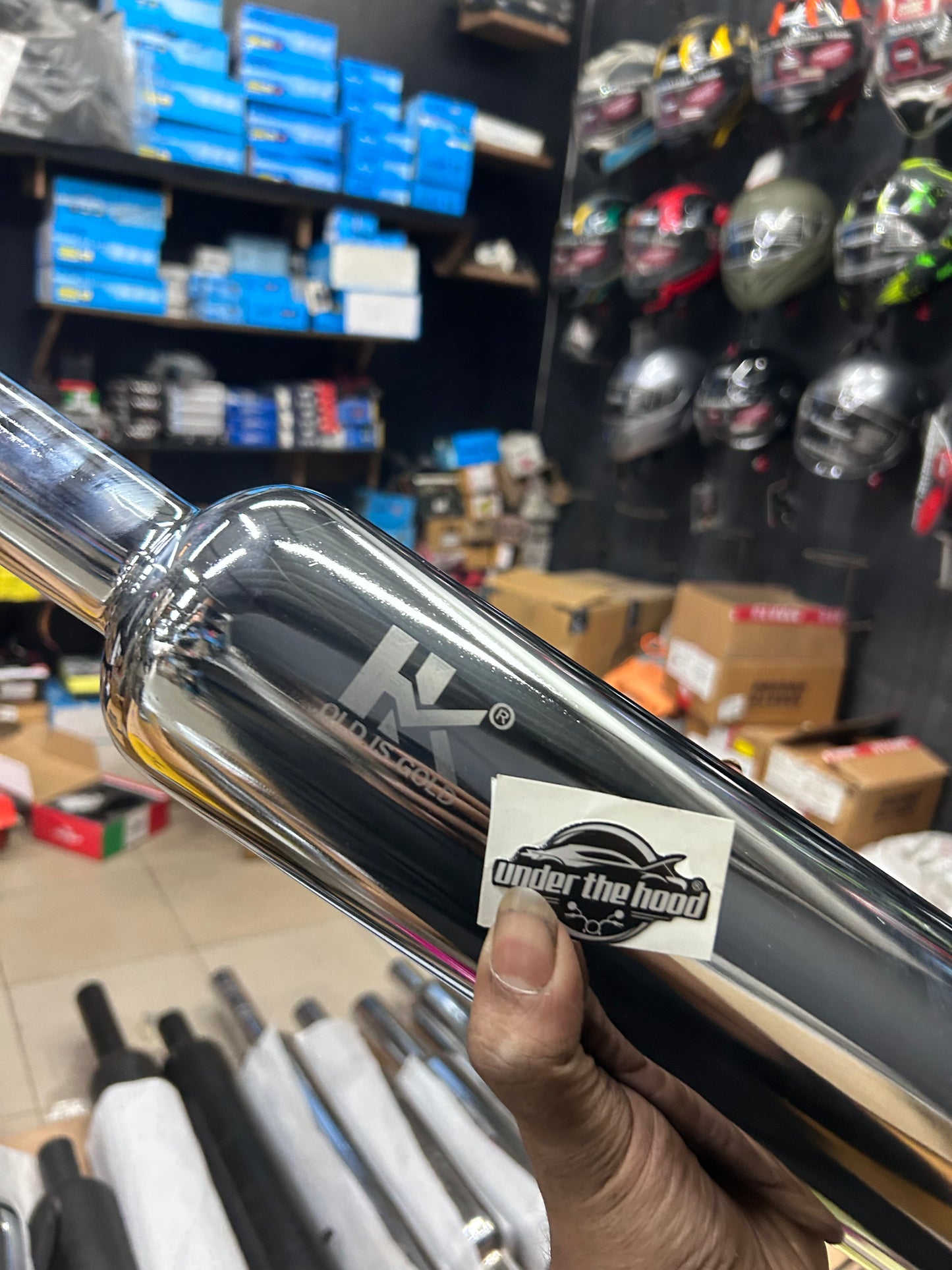 HK Long Punjab Silencer Small Mouth (Chrome) for Classic 350 Reborn & Bullet 350 J-Series (HK-LP-LONG-SM)