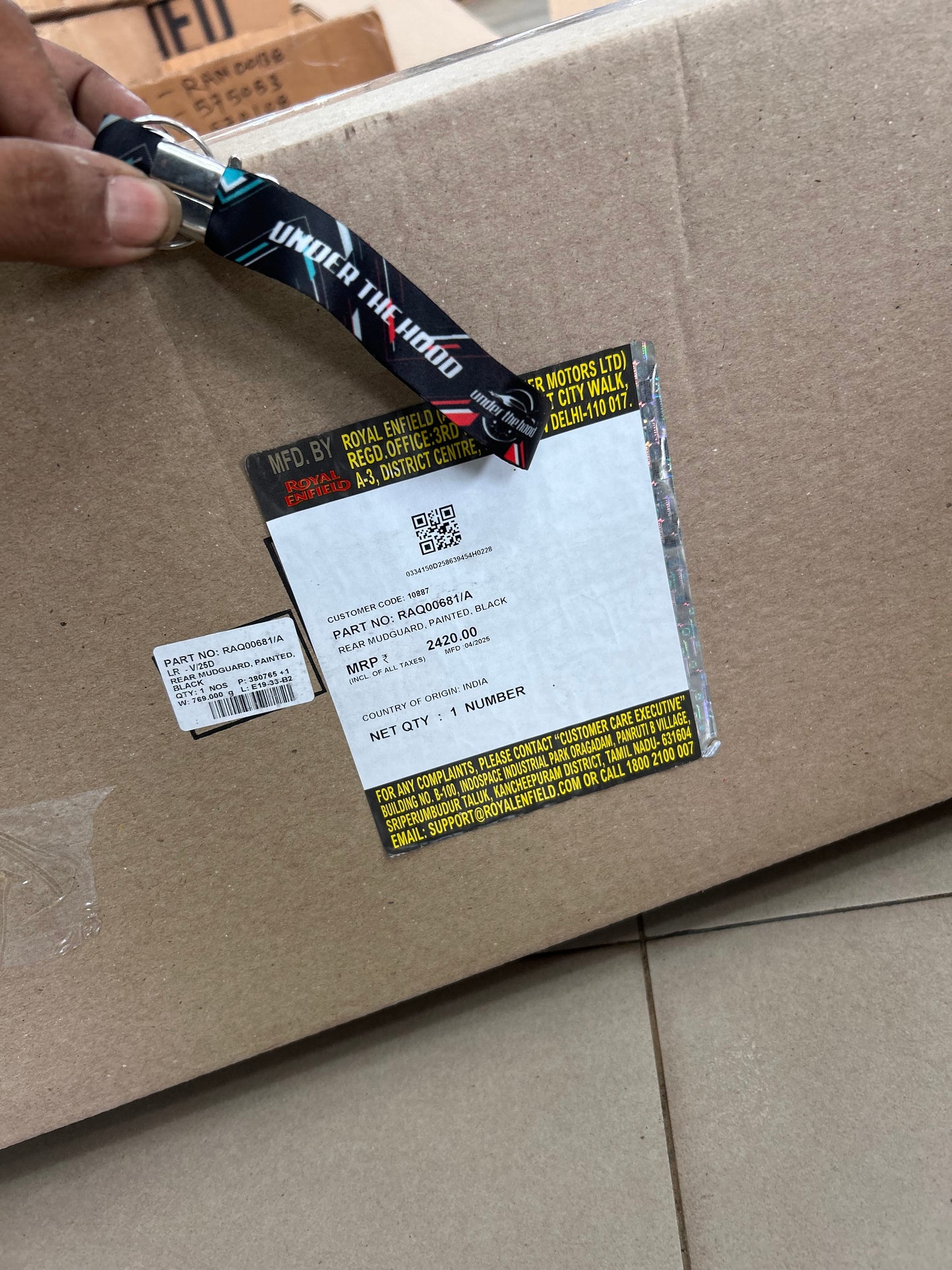 Royal Enfield RAQ00681/A – Rear Mudguard (Painted Black) | Genuine OEM for Hunter 350 (Dapper, Metro, Metro Rebel, Retro/Factory)