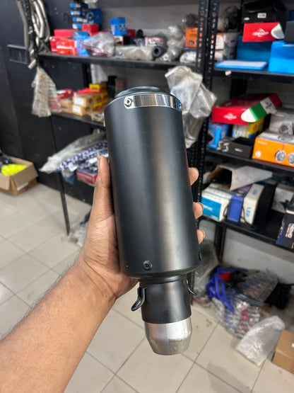 SC Project Style Short Can Exhaust – Universal 51mm Fit for Royal Enfield, KTM, Yamaha, Bajaj, Honda & More – Matte Black, Race Sound