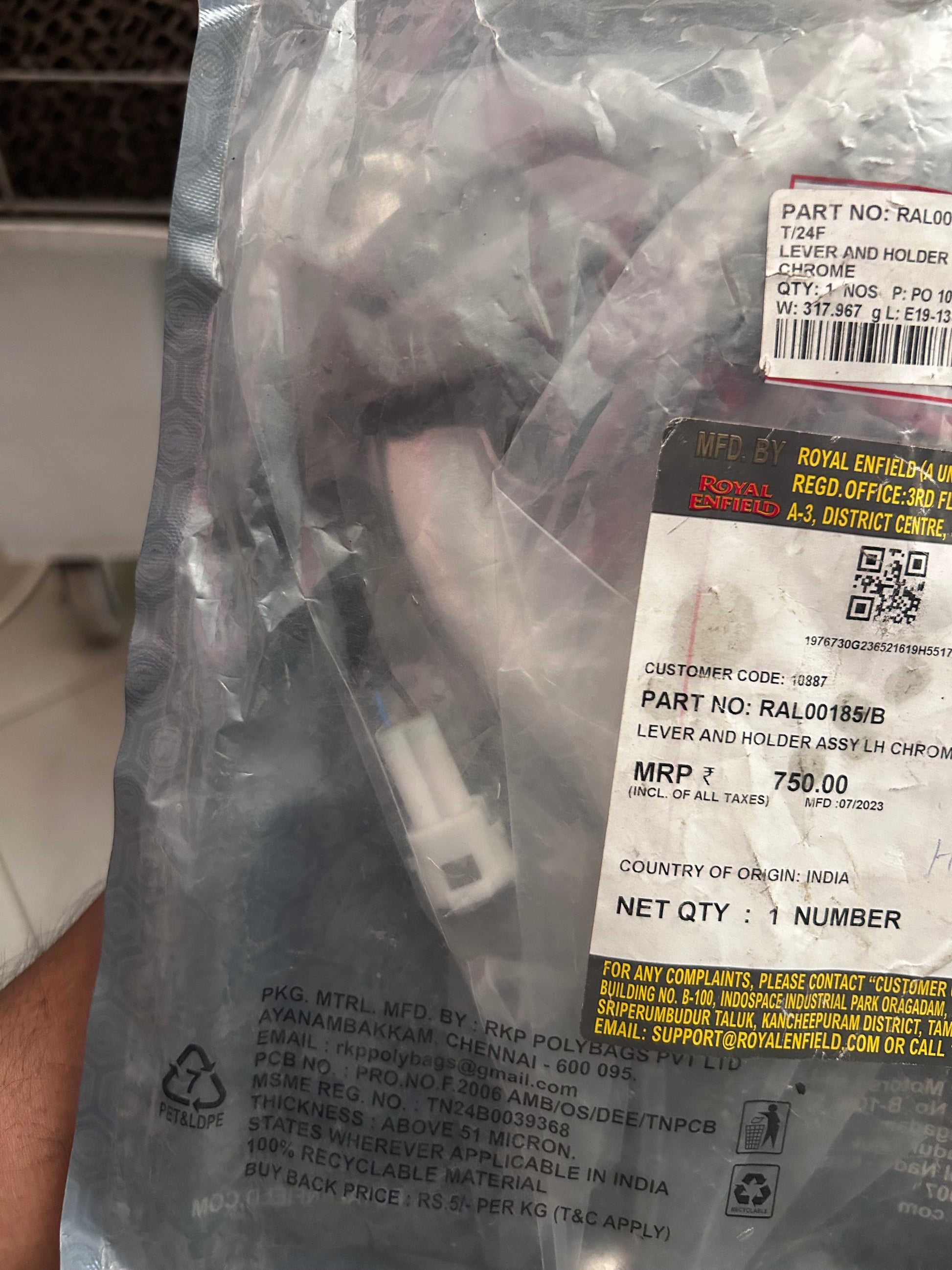 Royal Enfield RAL00185/B Chrome Clutch Lever for Classic Reborn, Meteor 350, Interceptor 650, GT 650 – OEM & Upgrade Fitment

