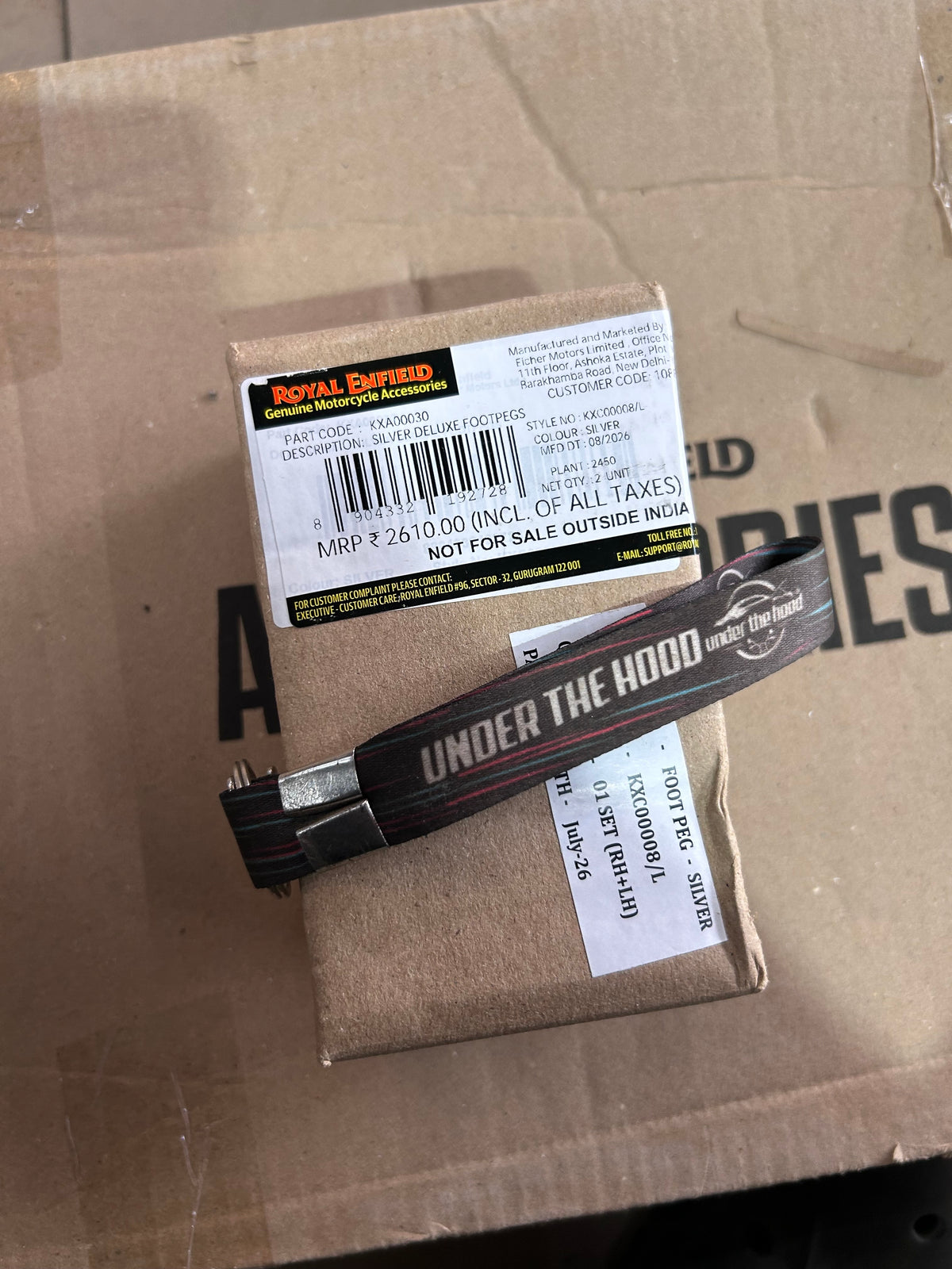 Royal Enfield Silver Deluxe Footpeg Kit – Meteor, Classic, Bullet & Goan Classic 350 KXA00030