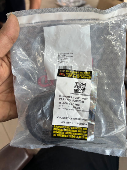 Royal Enfield 500823/B Carburettor Bellow CV – OEM Rubber Sleeve for Bullet 350 UCE & Electra 350 UCE