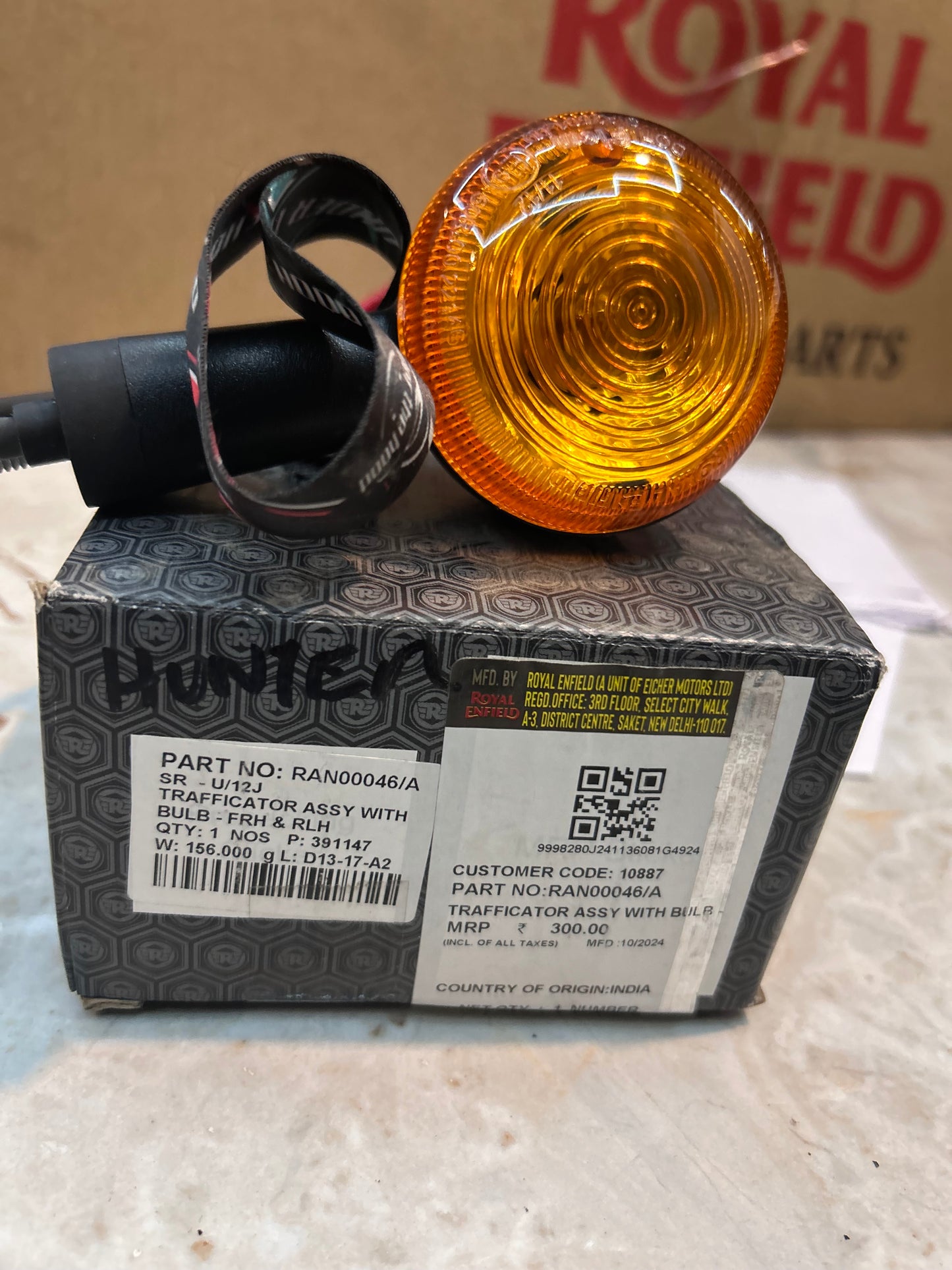 Royal Enfield RAN00045/A – Trafficator Assembly with Bulb (FLH & RRH) for Hunter 350