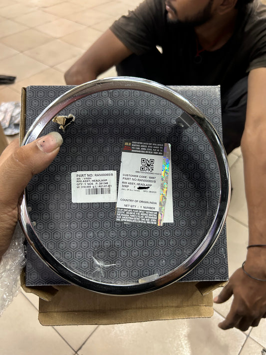 Royal Enfield RAN00065/B – Headlamp Rim Assembly (Chrome/Silver, OEM for Interceptor 650 & Continental GT 650)