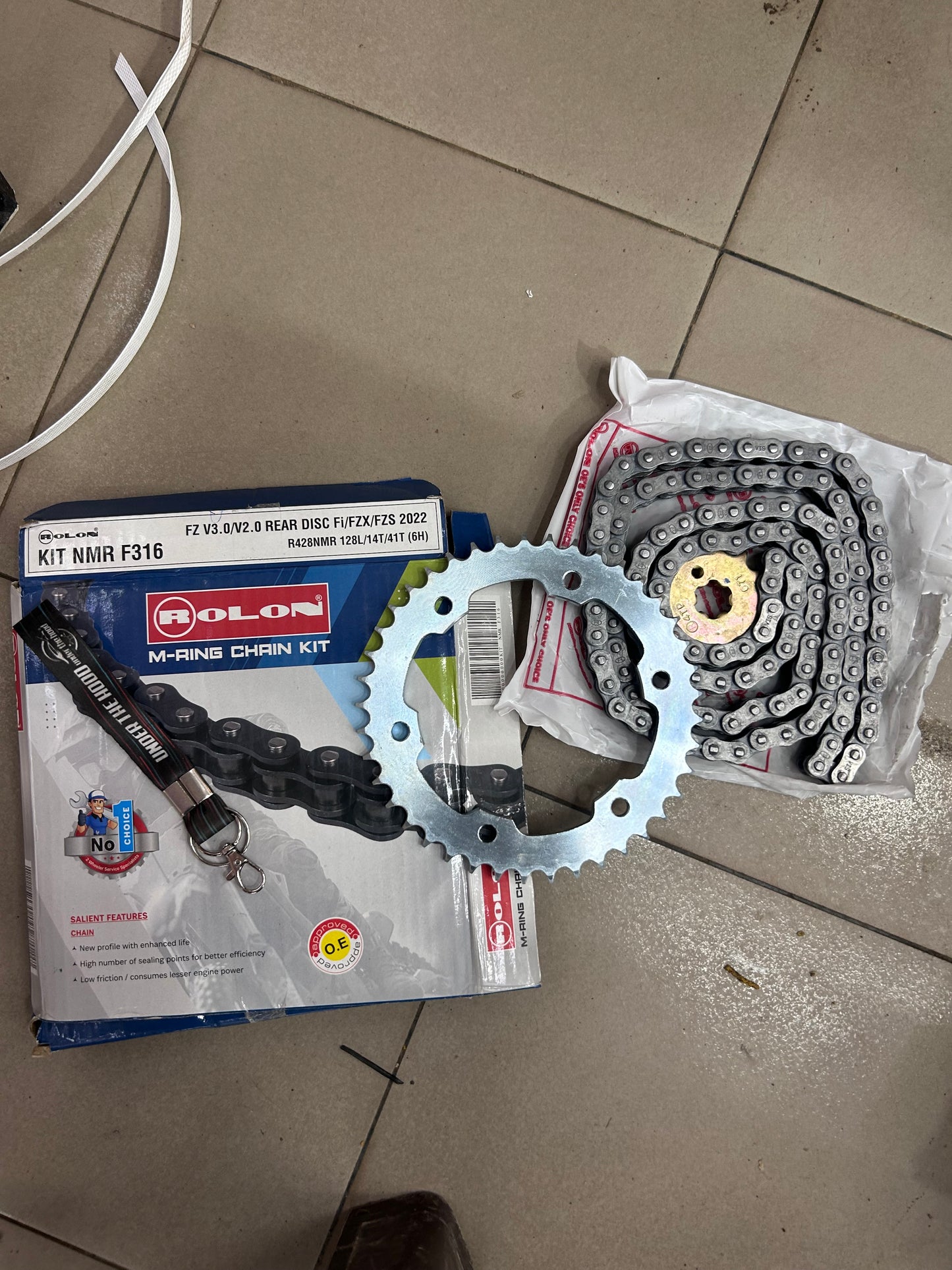 Rolon M-Ring Chain & Sprocket Kit KIT NMR F316 – Yamaha FZ V2 / V3 / V4 Rear Disc FI, FZS FI, FZX 150 (R428NMR 128L, 14T/41T)