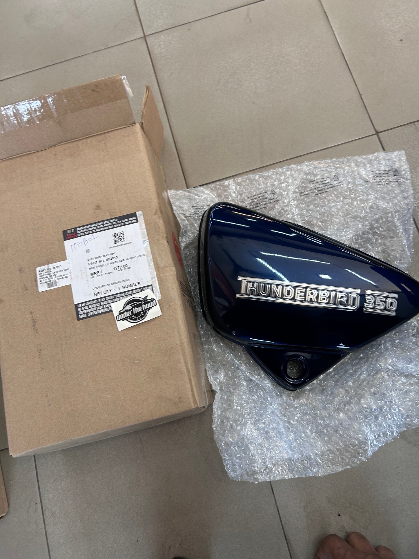 Side Panel LH with Sticker (Marine 350 VBI) for Royal Enfield Thunderbird 350 (NTB 350) – 882013