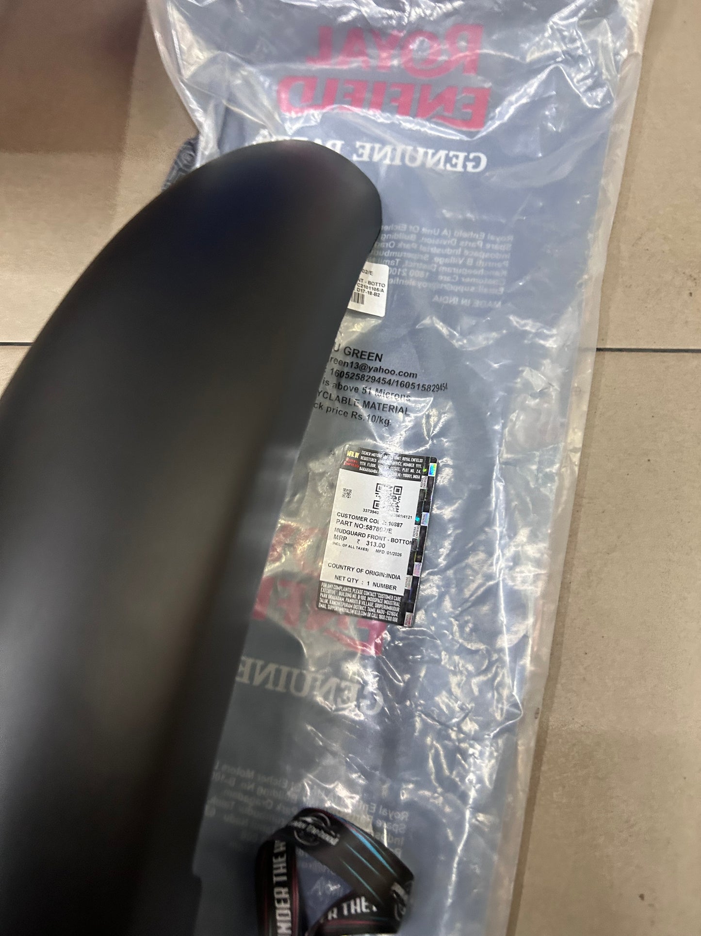 Front Mudguard Bottom (Lower Front Fender) for Royal Enfield Himalayan 411 (BS3/BS4/BS6) – 587802/E
