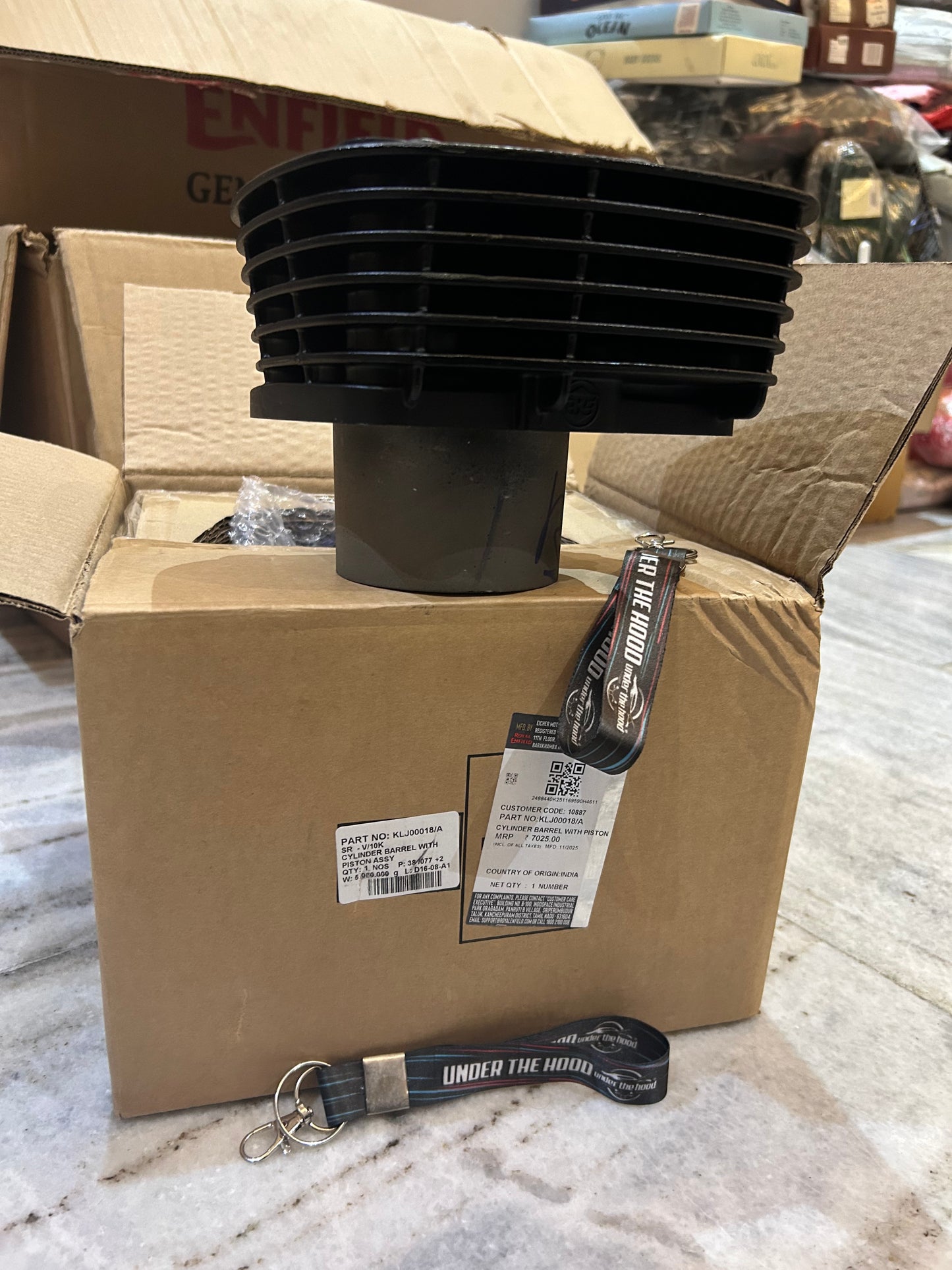 Royal Enfield KLJ00018/A – Cylinder Barrel with Piston Assembly (Black) – OEM for Classic Reborn 350, Meteor 350, Hunter 350