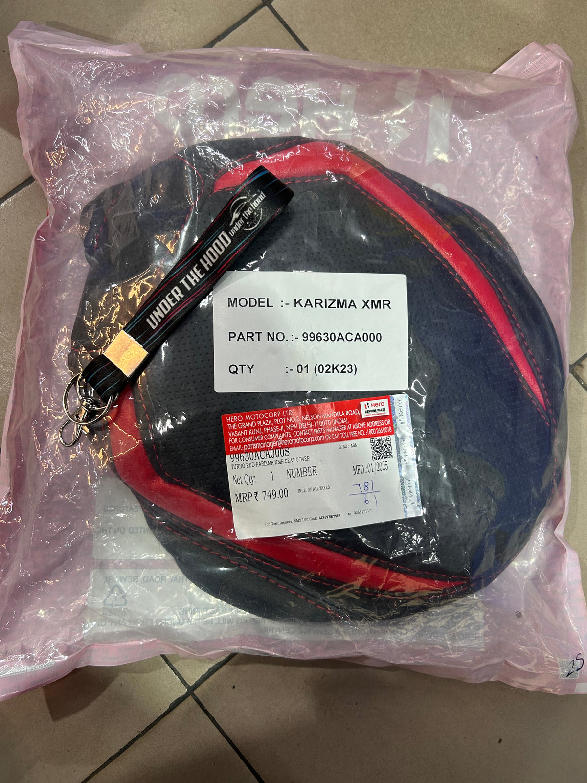 Hero Karizma XMR Turbo Red Seat Cover | Genuine Seat Cover with Red Graphics | 99630ACA000S