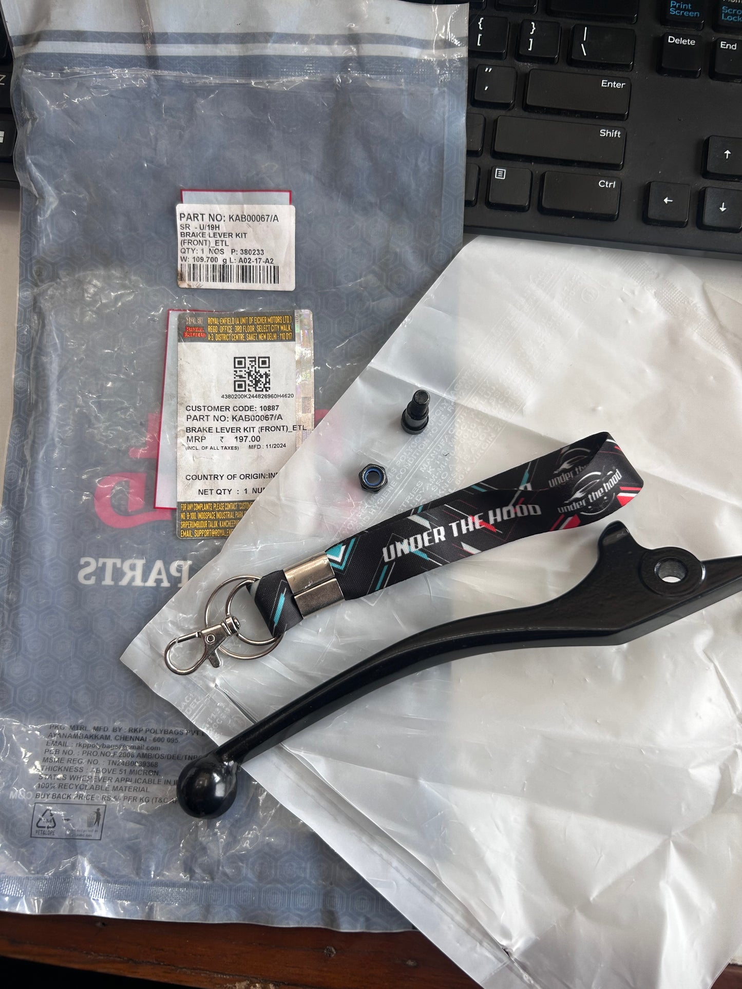 Royal Enfield KAB00067/A – Front Brake Lever Kit (ETL) OEM for Bullet 350 ES (UCE, BS3) + Selected Classic 350 (see table)