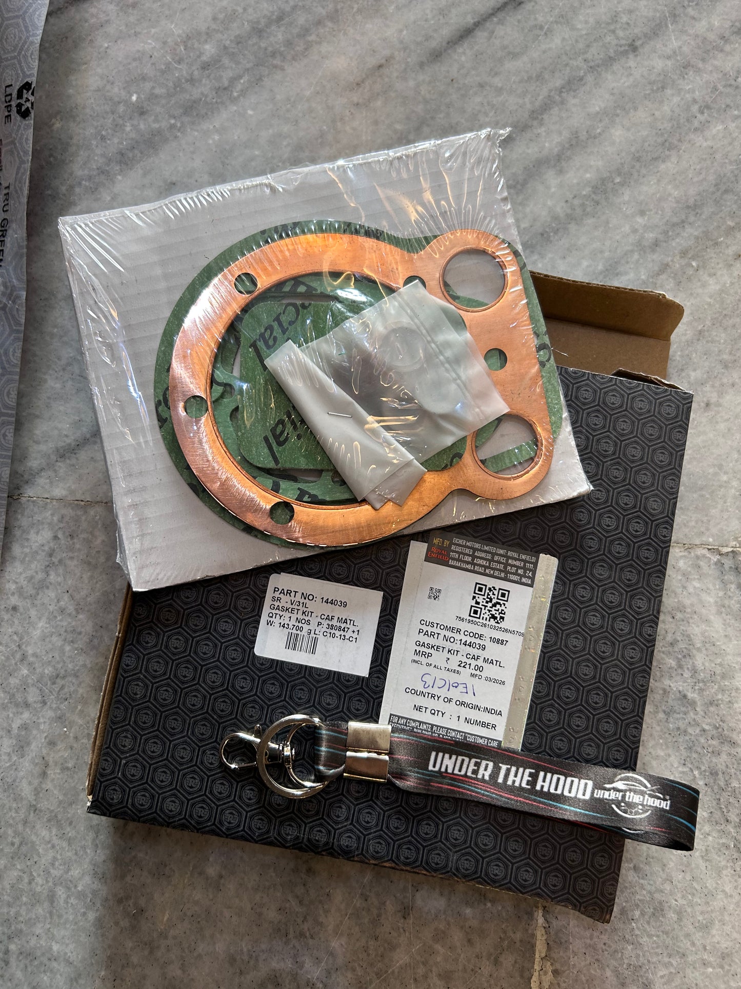 Royal Enfield 144039 – Decoke Gasket Kit (CAF Material) – 350cc Cast-Iron Bullet (Std / Deluxe / Machismo / Campus / Electra 4S–5S – Pre-UCE)