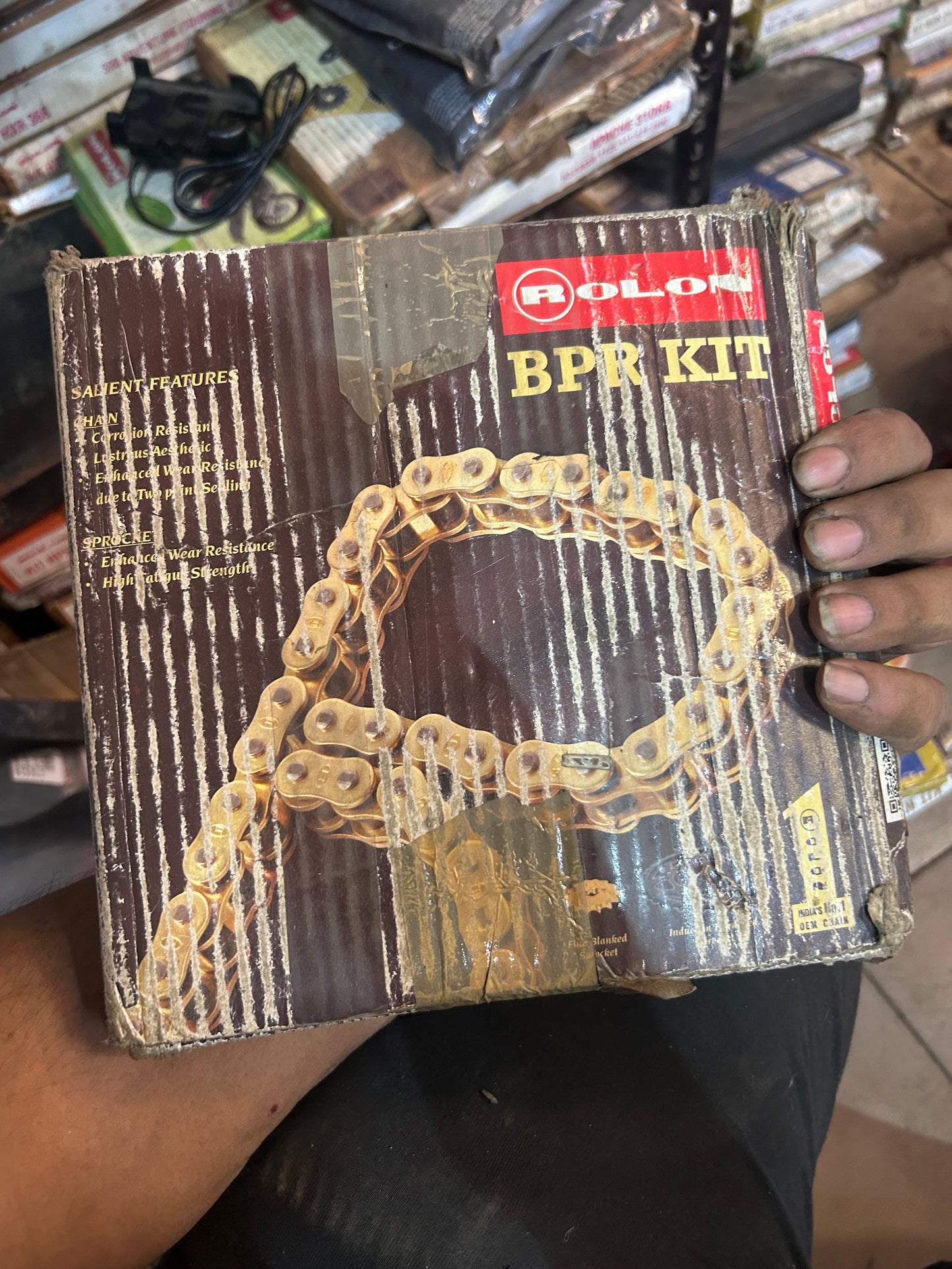 Buy Rolon Brass Chain & Sprocket Kit (KIT BSORC CL22) for Royal Enfield Thunderbird 350, Classic 350 UCE (Double Disc / Gunmetal Grey / Signals).