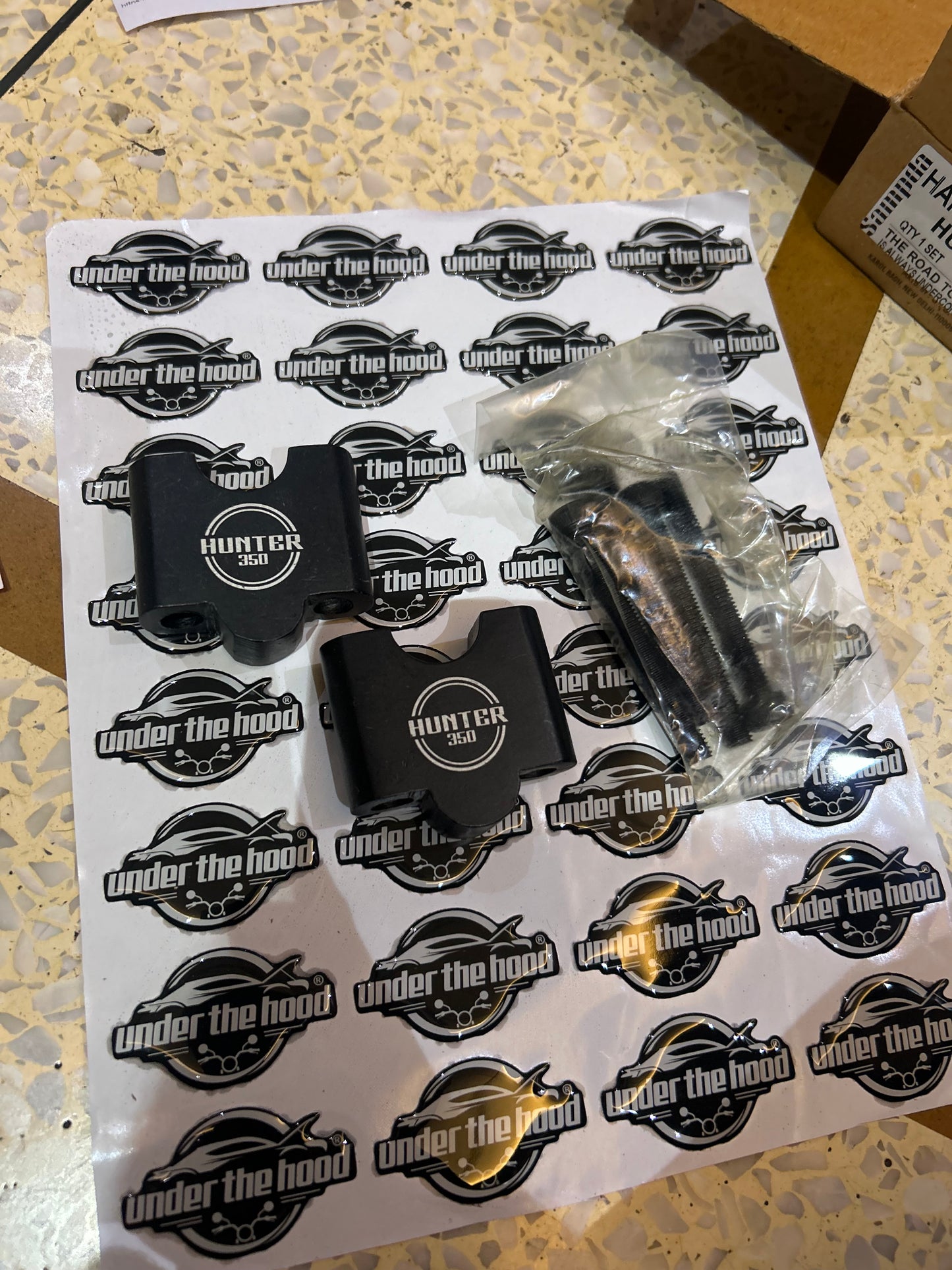 Aftermarket Handlebar Riser Kit for Royal Enfield Hunter 350 – Black CNC Machined Aluminium