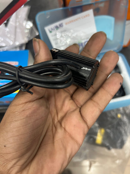 HJG Mini Drive Fog Light with Red Devil DRL & Flasher – Compact White/Yellow Projector | Universal Fit for Bikes, Scooters & Cars (Set of 2)