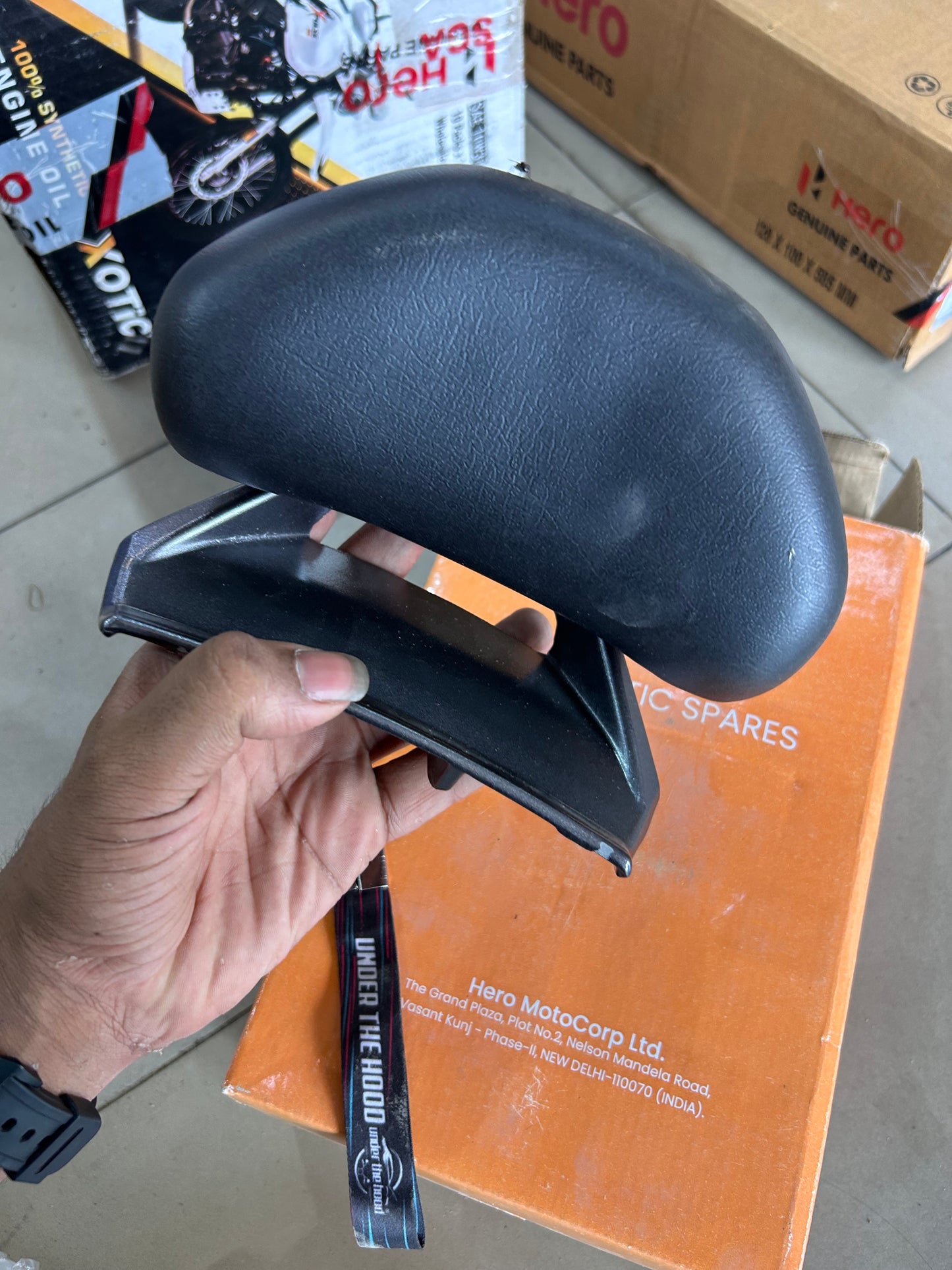VIDA V2 Genuine Back Rest Sub Assembly Metallic Gun Metal – Pillion Backrest / Passenger Support – VD7750AACP000SS