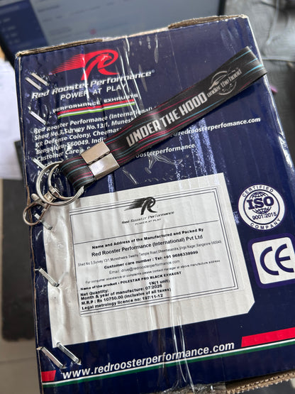 Red Rooster Performance Polestar Pro Exhaust for Royal Enfield Meteor 350 & Classic 350 Reborn – Black Matte / Chrome Polish