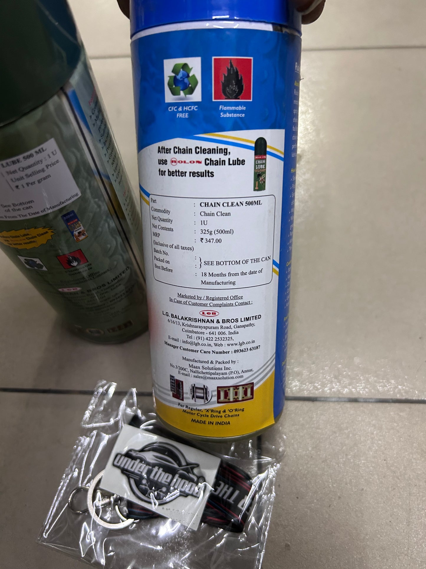 Rolon Chain Care Kit 500ml – Chain Cleaner, Chain Lube & Brush Combo for Motorcycle Chains