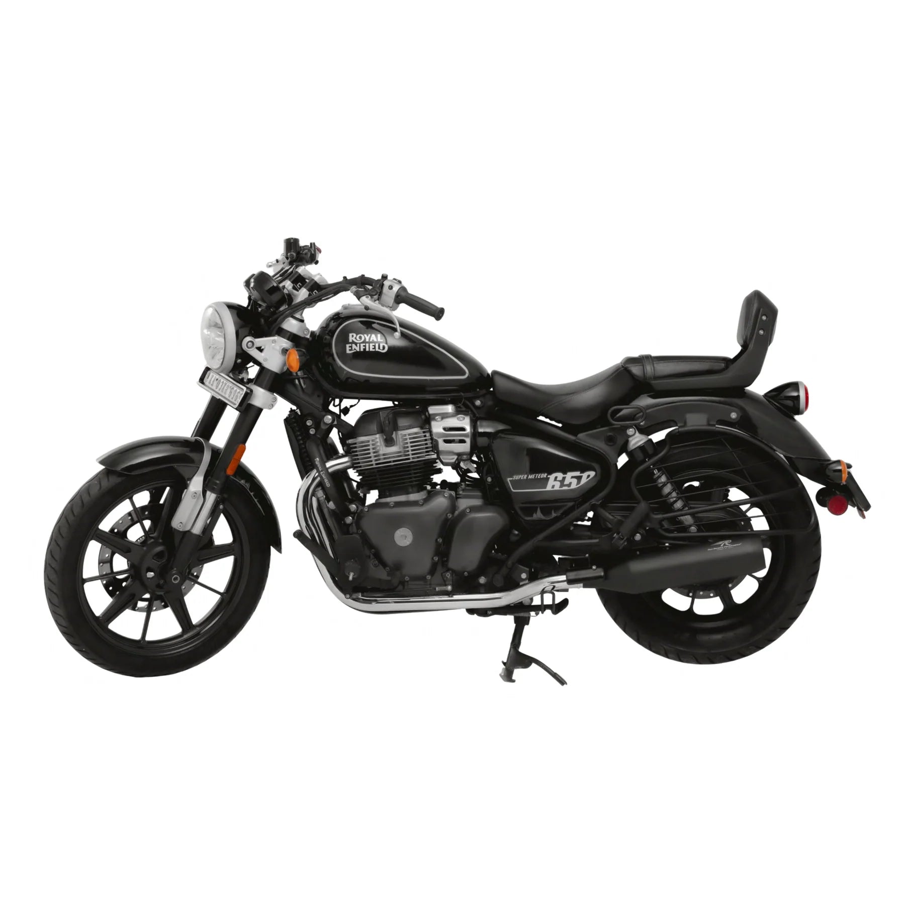 Red Rooster Astral Black Matte exhaust for Royal Enfield Super Meteor 650