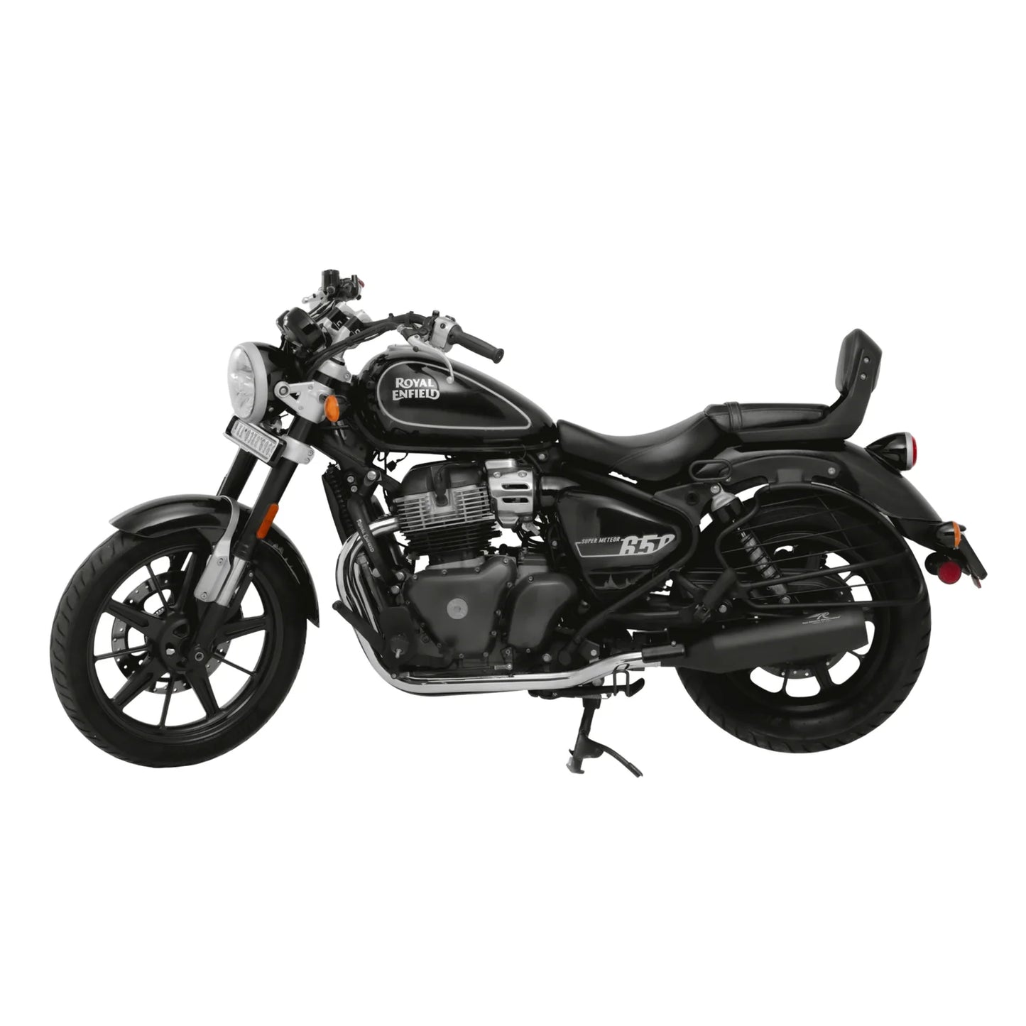 Red Rooster Astral Pro Black Matte exhaust for Royal Enfield Super Meteor 650 – twin slip-on silencers