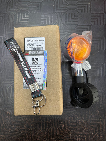 RAN00036 / RAN00036/B Royal Enfield – Trafficator Assembly with Bulb, Front Right (Chrome) FRH (CH) for Classic 350 Reborn (J-Series BS6) & New Bullet 350 | Genuine OEM